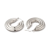 Non-Tarnish 304 Stainless Steel Donut Thick Hoop Earrings EJEW-Z022-05P-2