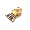 304 Stainless Steel Rhinestone Pendants STAS-B097-06G-01-2