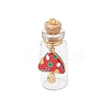 5Pcs Mushroom Wishing Bottle Pendants PALLOY-JF04072-3