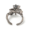 Star Zinc Alloy Open Cuff Ring RJEW-Z048-01B-01-3