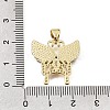 Brass Micro Pave Clear Cubic Zirconia Pendants CU-CBAF50C-02B-G-3