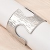 Hammered 304 Stainless Steel Open Cuff Bangles BJEW-K264-04P-1