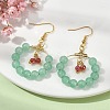 Imitation Jade Glass Beaded Ring Dangle Earrings EJEW-JE05568-4