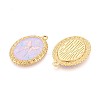 Vintage Printed Style 304 Stainless Steel Oval with Butterfly Pendants STAS-T071-29A-G-2