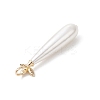 Electroplate Shell Pearl Teardrop Pendants PALLOY-JF04939-01-4