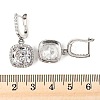 925 Sterling Silver Micro Pave Cubic Zirconia Dangle Hoop Earrings EJEW-F371-01A-01-5