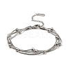 Non-Tarnish 304 Stainless Steel Satellite Chains Triple Layer Multi-strand Bracelet for Women LS-BJEW-M040-01P-1