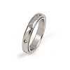304 Stainless Steel Rhinestone Rotating Finger Rings LS-RJEW-A074-01C-P-4