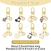 8Pcs Dog & Paw Print Alloy Enamel Pendant Decorations HJEW-YW00215-2