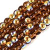 Electroplate Transparent Glass Beads Strands EGLA-Q132-4MM-A09-1