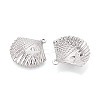 304 Stainless Steel Shell Shape with Starfish Pendants STAS-T069-45P-2