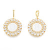 Brass Micro Pave Clear Cubic Zirconia Pendants KK-N227-131-2