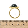 Oval Natural Moss Agate Finger Rings RJEW-M063-01G-07-3