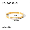 304 Stainless Steel Pave Cubic Zirconia Bangles FS-WG09E60-37-1