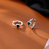 Heart Brass Enamel Hoop Earrings FS-WG22EC0-01-1