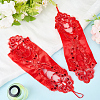 Polyester Long Paillette Embroidery Lace Gloves AJEW-WH20006-119C-4