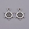 Tibetan Style Alloy Helm Pendants TIBEP-16625-AS-NR-1