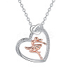 Brass Micro Pave Clear Cubic Zirconia Pendant Necklaces FS-WGB309C-01-1