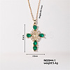 Elegant Vintage Corss with Virgin Mary Brass Micro Pave Cubic Zirconia Pendant Necklaces XD2097-1-1