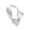 304 Stainless Steel Open Cuff Ring for Women RJEW-M025-03P-4