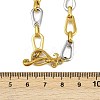 Two Tone 304 Stainless Steel Teardrop Link Chain Necklaces LS-NJEW-C092-02GP-5