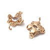 Brass Micro Pave Cubic Zirconia Connector Charms KK-Z103-10KCG-02-2