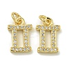 Rack Plating Brass Micro Pave Cubic Zirconia Pendants KK-K386-02E-G-1