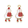 Rack Plating Alloy Enamel Pendants ENAM-N055-171B-2