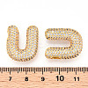 Brass Micro Pave Cubic Zirconia Pendants KK-N254-06G-U-3