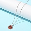 Zinc Alloy Hyacinth Rhinestone Sport Ball Pendant Cable Chain Necklaces NJEW-U024-01P-03-3