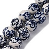 Handmade Blue and White Porcelain Beads Strands PORC-I027-01D-1