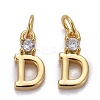 Brass Micro Pave Clear Cubic Zirconia Pendants ZIRC-Z011-35D-1