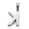 Non-Tarnish 304 Stainless Steel Letter Pendants STAS-H127-K-P-2