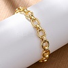 Brass Oval Link Chain Bracelets for Women Men BJEW-K273-06G-2