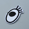 Single Eye Polyester Embroidery Cloth Iron on/Sew on Patches PATC-WH0001-117B-1