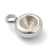 Tarnish Resistant 202 Stainless Steel Pendant Rhinestone Settings STAS-F266-26P-3
