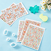 5Pcs 5 Styles Flower Pattern Ceramics Clay Water Transfer Paper AJEW-HY0002-17A-4