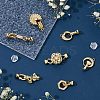7Pcs 7 Styles Rack Plating Brass Micro Pave Clear Cubic Zirconia Fold Over Clasps KK-FH0004-70-4