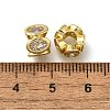 Brass Micro Pave Clear Cubic Zirconia Beads ZIRC-I070-060G-2