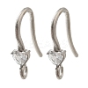 304 Stainless Steel Rhinestone Earring Hooks STAS-D310-01P-03-1