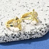 Brass Clear Cubic Zirconia Hoop Earrings EJEW-M047-05G-2