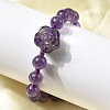 Adjustable Natural Amethyst Beads Braided Bead Bracelets for Women BJEW-L713-A06-1