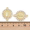 Brass Pave Cubic Zirconia Connector Charms KK-L251-21G-02-3