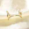 Horse Eye Brass Micro Pave Clear Cubic Zirconia Stud Earrings EJEW-R018-04G-3