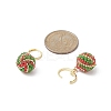 Handmade MIYUKI Japanese Seed Braided Round Ball Dangle Leverback Earrings EJEW-MZ00073-01-3