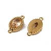 Ion Plating(IP) 304 Stainless Steel Cubic Zirconia Oval Links Connector Charms STAS-K256-22G-09-2