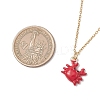 2Pcs 2 Styles Ocean Red Crab & Lobster Alloy Enamel Pendant 304 Stainless Steel Cable Chain Necklaces NJEW-JN05884-3