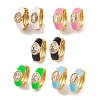 Rack Plating Brass Cubic Zirconia Enamel Earrings EJEW-S219-14G-1