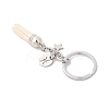 12Pcs Twelve Constellations 304 Stainless Steel Charm & Faux Suede Tassel Keyachins KEYC-JKC01309-5