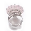Adjustable Natural Rose Quartz Finger Rings RJEW-L090-A12-3